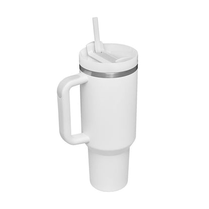 Tumbler with Handle & Straw Lid | Insulated Stainless Steel Vacuum