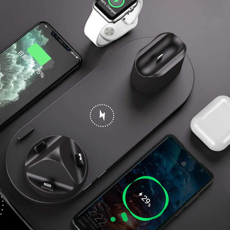 Wireless Charging Station for Multiple Devices | 6-in-1 Fast Charger for iPhone & Samsung | Charging Dock for Apple Watch & AirPods