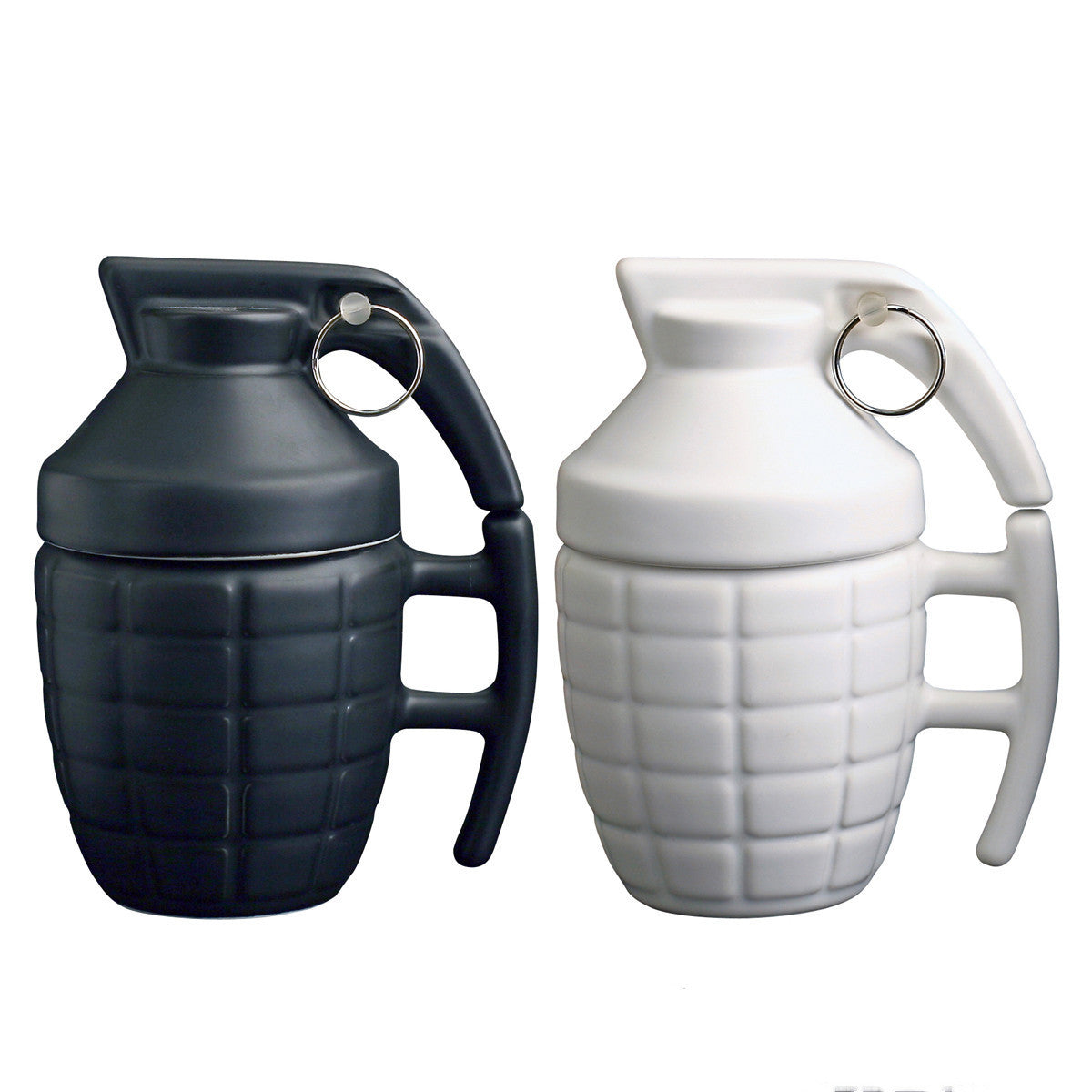 "New Style Grenade Ceramic Mug With Lid" | 11.8oz Military Grenade Shape Mug in Black Color