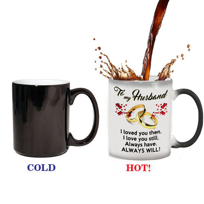 "Wife/Husband Color Changing Mug" | 11.8oz Ceramic Cup