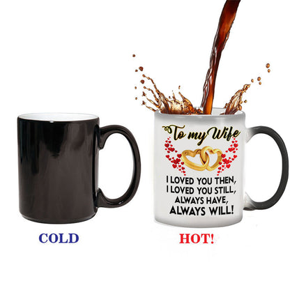 "Wife/Husband Color Changing Mug" | 11.8oz Ceramic Cup