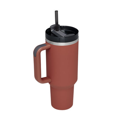 Tumbler with Handle & Straw Lid | Insulated Stainless Steel Vacuum