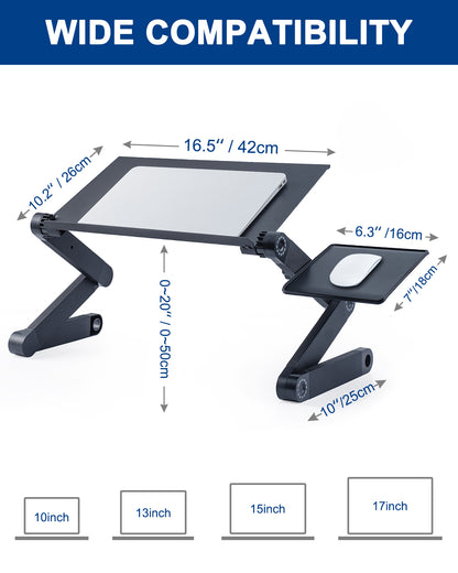 Adjustable Height Laptop Desk | Portable Lap Desk Stand | Foldable Workstation Riser | Reading Holder Standing Desk