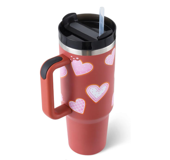 Tumbler with Handle & Straw Lid | Insulated Stainless Steel Vacuum