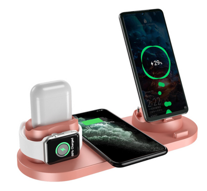 Wireless Charging Station for Multiple Devices | 6-in-1 Fast Charger for iPhone & Samsung | Charging Dock for Apple Watch & AirPods