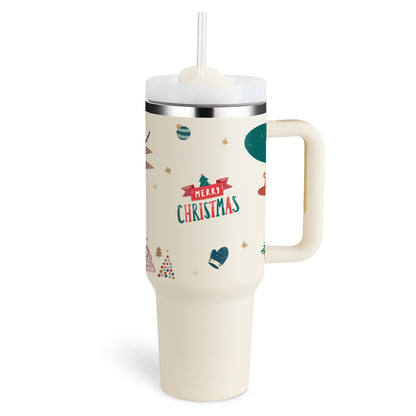 Tumbler with Handle & Straw Lid | Insulated Stainless Steel Vacuum