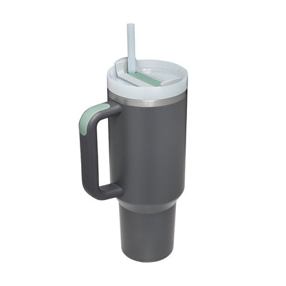 Tumbler with Handle & Straw Lid | Insulated Stainless Steel Vacuum