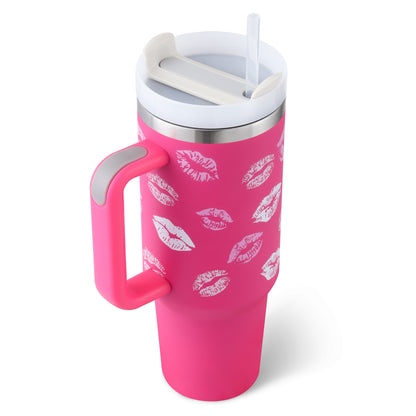 Tumbler with Handle & Straw Lid | Insulated Stainless Steel Vacuum