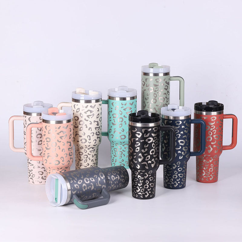 Tumbler with Handle & Straw Lid | Insulated Stainless Steel Vacuum