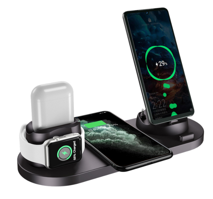 Wireless Charging Station for Multiple Devices | 6-in-1 Fast Charger for iPhone & Samsung | Charging Dock for Apple Watch & AirPods