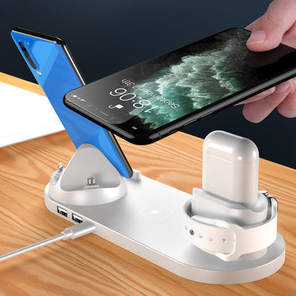 Wireless Charging Station for Multiple Devices | 6-in-1 Fast Charger for iPhone & Samsung | Charging Dock for Apple Watch & AirPods