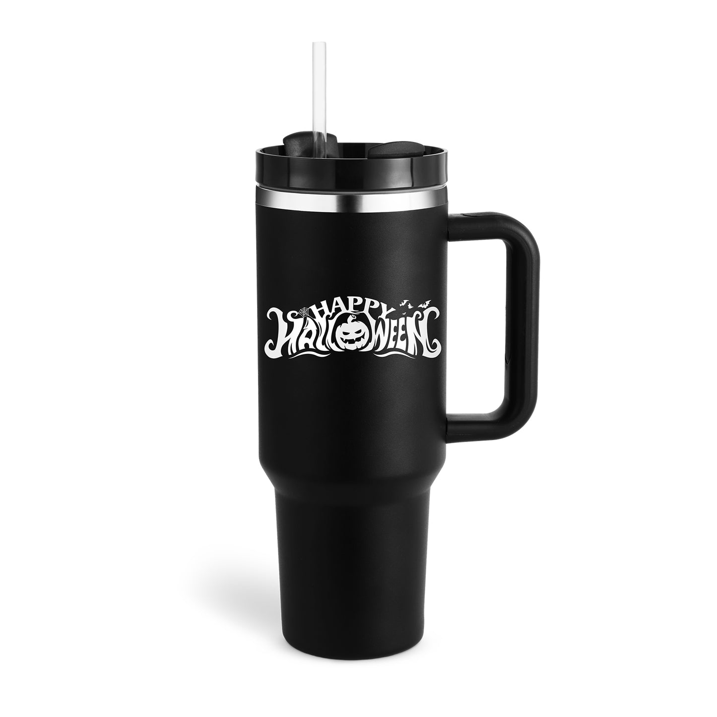 Tumbler with Handle & Straw Lid | Insulated Stainless Steel Vacuum